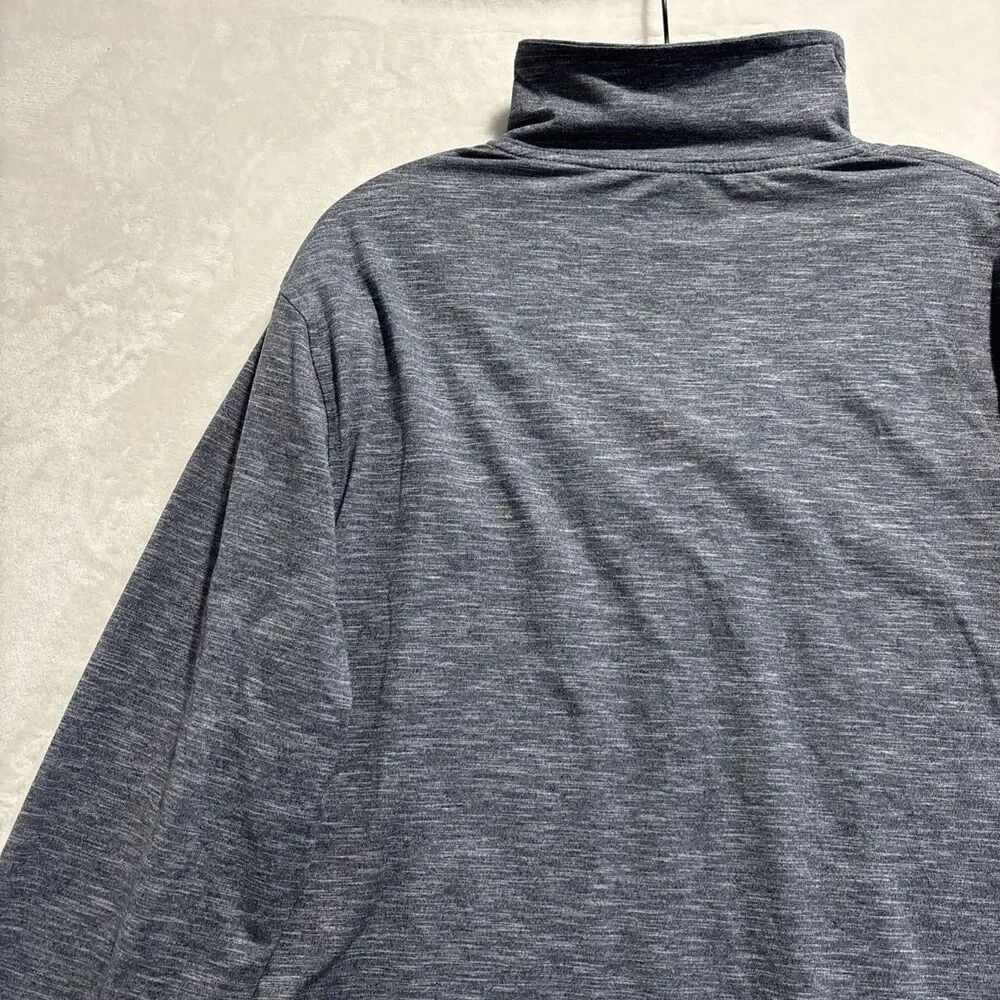 J Crew Performance 1/4 Zip Shirt Navy Heather Long Sleeve Pullover Men's Large